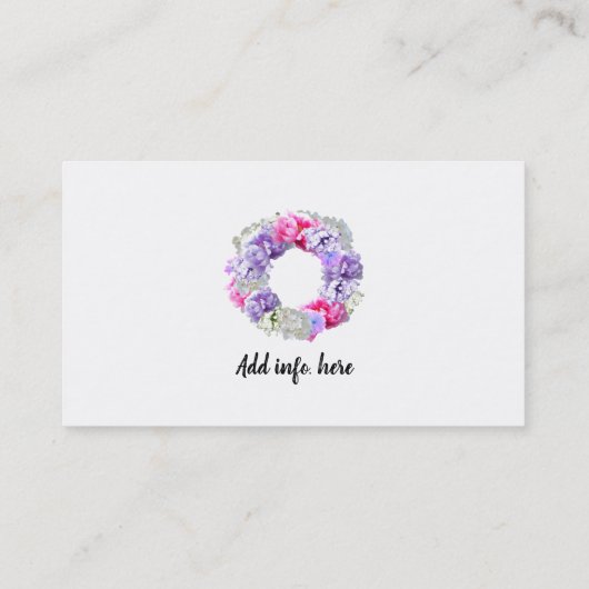 Floral Design Carte de visite de fils (Dos)