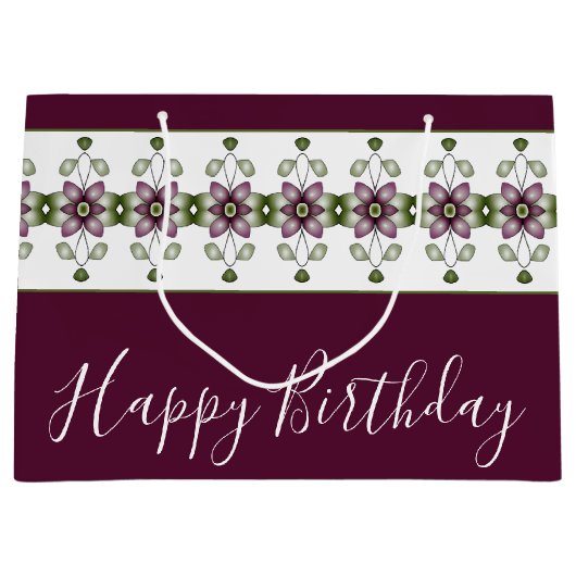 Floral Design in Deep Burgundy Groot Cadeauzakje (Voorkant)