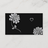 Floral design in zwart-wit visitekaartje (Achterkant)