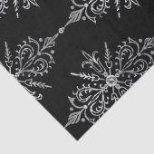 Floral design op zwarte lospagina Tissuepapier (Detail)