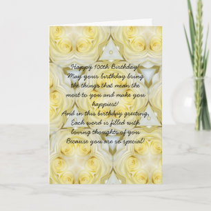 Floral Design Personalized 100th Birthday Kaart