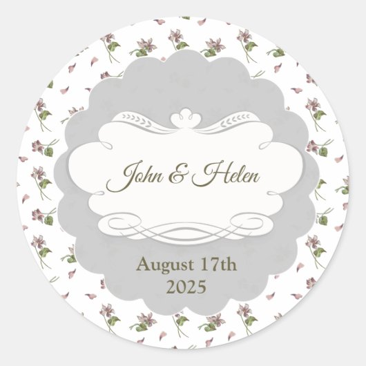 Floral design ronde sticker (Voorkant)