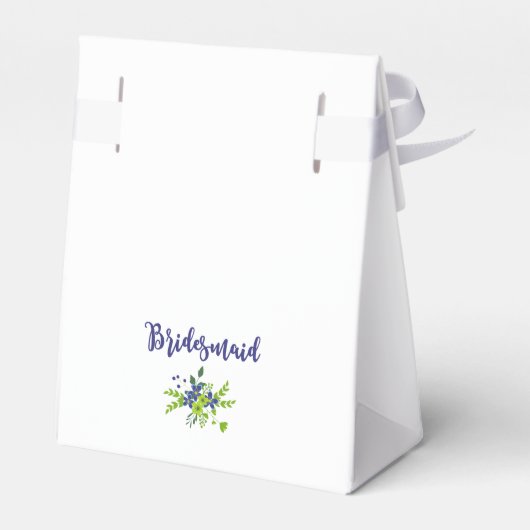 Floral Design with Bridesmaid in Blue & Green Bedankdoosjes (Achterkant)