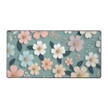Floral Desk Mat – Aangepaste naam Kantoor Decor