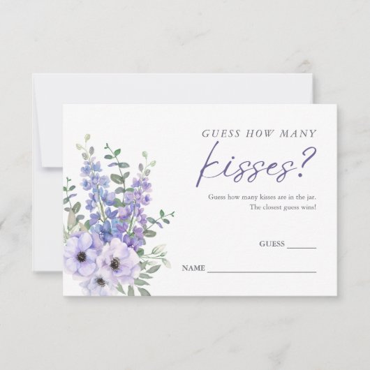 Floral Devinez combien de baisers cartes de jeu nu (Devant)