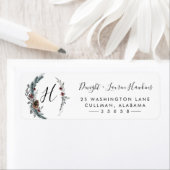 Floral d'hiver | Étiquette d'adresse de retour (En situation)
