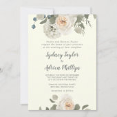 Floral d'hiver | Faire-part de mariage formel ivoi (Devant)