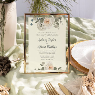 Floral d'hiver   Faire-part de mariage formel ivoi
