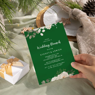 Floral d'hiver Invitation à Brunch Mariage vert