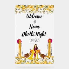 Floral Dholki nacht acryl teken Acryl Bord