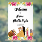 Floral Dholki signe acrylique de nuit (Neutre)