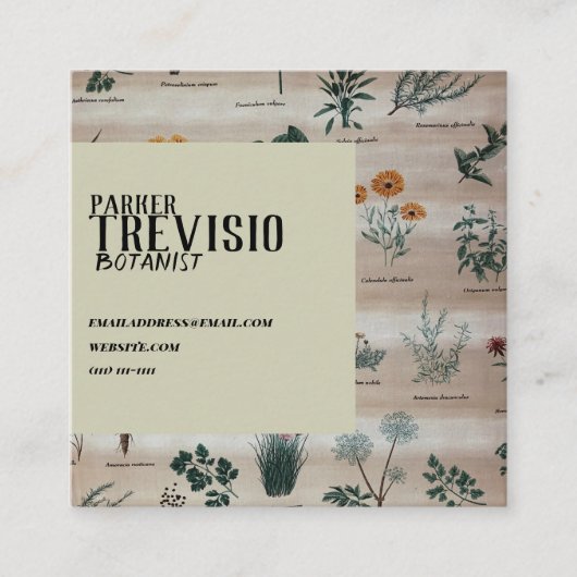  Floral Diagram Vierkante Visitekaartje (Voorkant)