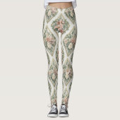 Floral Diamonds Pattern – Geometric Botanical  Leggings (Voorkant)