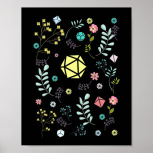 Floral Dice Set Flowers en Planten Tabletop RPG Poster