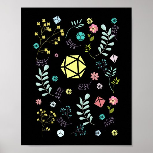 Floral Dice Set Flowers en Planten Tabletop RPG Poster (Voorkant)