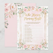 Floral die de beste Kaart van het Baby shower kent (Voorkant / Achterkant)