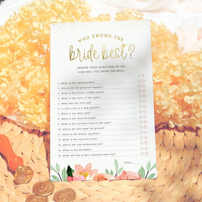 Floral die het beste bruid Vrijgezellenfeest spel  (Creator heeft geüpload)