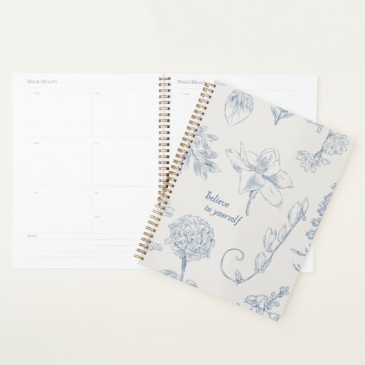Floral Digital Notebook – “Believe in Yourself” (Devant avec enveloppe)