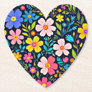 Floral Digitale Schilderij Bloemen Patroon-38875 Kartonnen Onderzetters