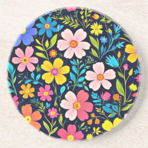 Floral Digitale Schilderij Bloemen Patroon-38875 Zandsteen Onderzetter