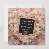 Floral digitale zwangerschapsaankondiging kaart (Voorkant)