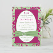 Floral d'ivoire de Bourgogne verte 65e Invitation  (Debout devant)