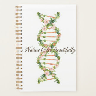 Floral DNA Helix Watercolor Art