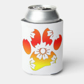 Floral Dog Paw Print Blikjeskoeler (Blikje Achterkant)