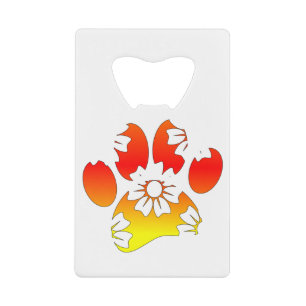 Floral Dog Paw Print Kredietkaart Flessenopener