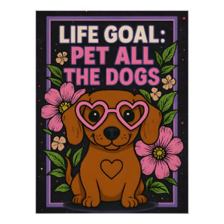 Floral Dog Poster Perfect Poster
