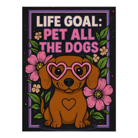 Floral Dog Poster Perfect Poster (Voorkant)