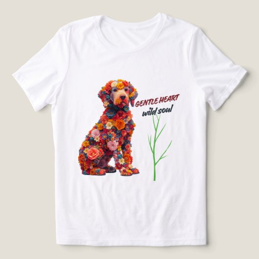 Floral Dog T-Shirt | Cute Flower Puppy Design (Design voorkant)