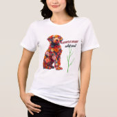 Floral Dog T-Shirt | Cute Flower Puppy Design (Voorkant)