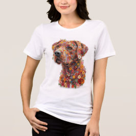 Floral Dog T-Shirt | Elegant Flower Puppy Design