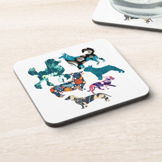 Floral Dogs Bier Onderzetter (Linkerzijde)