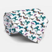 Floral Dogs Stropdas (Opgerold)