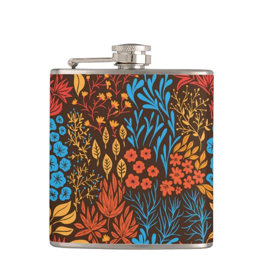 Floral doles donker heupfles (Voorkant)