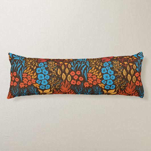 Floral doles donker lichaamskussen (Voorkant)