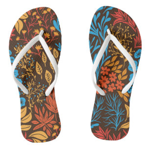 Floral doles donker teenslippers