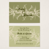 Floral d'olivier antique Sauvez la date (Devant & derrière)