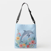 Floral Dolphin Crossbody Tas (Achterkant)