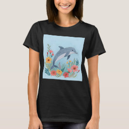 Floral Dolphin T-shirt