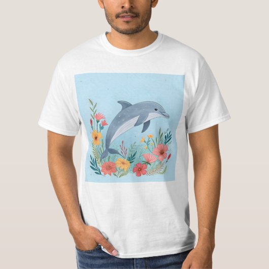 Floral Dolphin T-shirt (Voorkant)