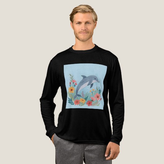 Floral Dolphin Tri-Blend Shirt (Voorkant)