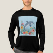 Floral Dolphin Tri-Blend Shirt (Voorkant volledig)