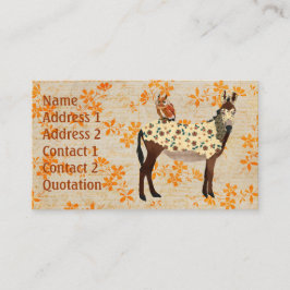 Floral Donkey en Owl Visitekaartje