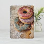 Floral Donut Feestdagenkaart (Staand voorkant)