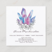 Floral Doodle Crystals Square Visitekaartje (Achterkant)