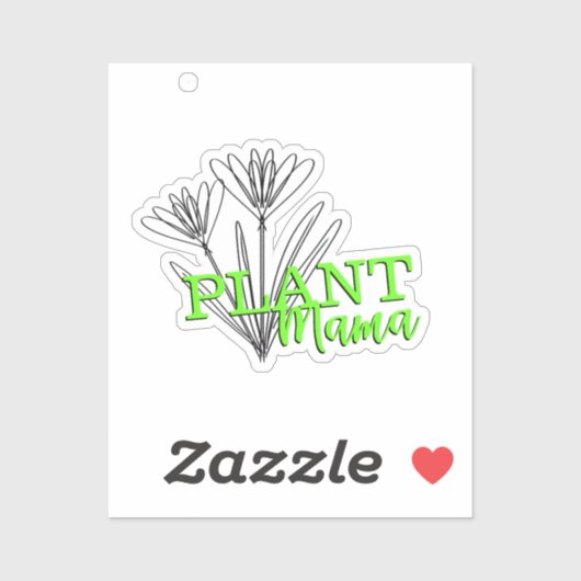 Floral Doodle Hand Drawn Plant Mama Neon Sticker (Vel)