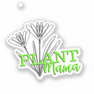Floral Doodle Hand Drawn Plant Mama Neon Sticker